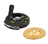 Carter per affilatura calcestruzzo più disco diamantato calcestruzzo.180 mm per smerigliatrice angolare 180/230 mm, compatibile con qualsiasi smerigliatrice grazie a 6 anelli di riduzione