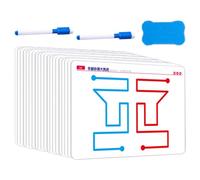 Cartes d’entraînement cérébral enfąnts - 8.27 Pouces Jeu Éducatif | Papier Jeu Cognitif - Ensemble de 40 niveaux avec stylos et planche à gomme, idéal pour apprentissage et interaction parent-enfant