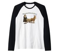 Cartesio Prima del Cavallo Filosofia Giochi di Parole Divertente Maglia con Maniche Raglan