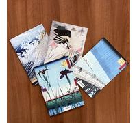 CARTILIA Quaderni formato cm 14,8 x 21 - Fine paper in Italy codice: KIT 3 ARTE GIAPPONESE - pacchetto assortimento con 4 quaderni - interno su pregiata carta uso mano, colore avorio -