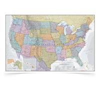 Cartina classica degli USA: parte frontale laminata - 86,4 (l) x 55,9 (h) cm
