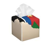 Cartina del Sud Sudan con bandiera gialla con stampa a stelle gialle, elegante borsa per fazzoletti, porta fazzoletti per il viso, per casa, ufficio, auto