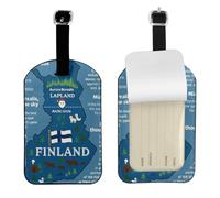 Cartina della Finlandia con varie stampe Feat elegante etichetta etichetta per bagagli 4,3 x 2,76 pollici per valigie borse da viaggio