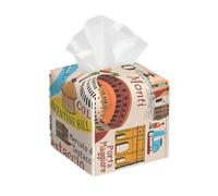Cartina di Roma con punti di riferimento Illus Print Tissue Box Cover, porta fazzoletti in pelle porta fazzoletti decorativo per cucina, bagno