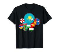 Cartina e Mappa di Countryballs Asia Centrale e Caucaso Maglietta