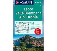 Cartina escursionistica n. 105 Lecco, Valle Brembana, Alpi Orobie: 4in1 Wanderkarte mit Aktiv Guide und Detailkarten inklusive Karte zur offline ... in der KOMPASS-App. Fahrradfahren. Skitouren.