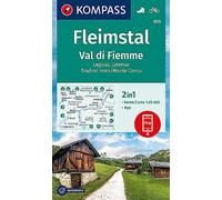 Cartina escursionistica n. 655 Val di Fiemme, Lagorai, Latemar: markierte Wanderwege, Hütten, Fahrradwege, inklusive Karte zur offline Verwendung in der KOMPASS-App