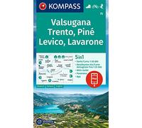 Cartina escursionistica n. 75 Valsugana, Trento, Pinè, Levico, Lavarone: 5in1 Wanderkarte , mit Panorama, Aktiv Guide und Detailkarten inklusive Karte ... in der KOMPASS-App. Fahrradfahren. Skitouren.