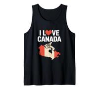Cartina geografica I Love Canada, Motivo a Forma di Cuore Canotta