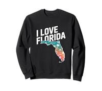 Cartina I Love Florida, motivo: palma a coccodrillo Felpa