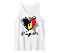 Cartina patriottica del Belgio Carino Cuore Bandiera Belga Ragazze Bambini Canotta
