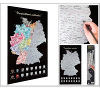 Cartina Saltata Scratch Politica D'Italia Con Contee - 88X44X2Mm