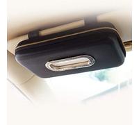 Cartisen Porta fazzoletti per auto, portatovaglioli per aletta parasole, porta fazzoletti per visiera dell'auto, in pelle PU di lusso (nero)