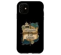 Cartography Is My Cardio Funny Map Lover Geographer Custodia per iPhone 11