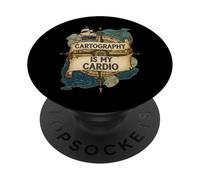 Cartography Is My Cardio Funny Map Lover Geographer PopSockets PopGrip Adesivo