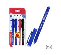 CARTOLERIA DAM MPPE2124C91X12 - set 4 pezzi, inchiostro cancellabile, punta 0,7 mm