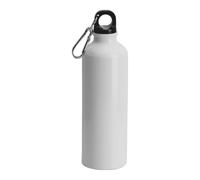 Cartoleria Manzoni di Lo Monaco Rosaria Sas - Borraccia In Alluminio Da 750ml Con Moschettone 7x25cm Per La Scuola Sport Hobby E Lavoro - Bianco