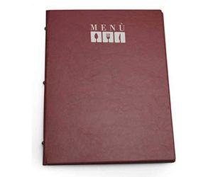 Cartoleria Manzoni di Lo Monaco Rosaria Sas - Porta Menù In Ecopelle Marrone A 2 Ante E 8 Tasche 23x32 Per Ristoranti E Pub