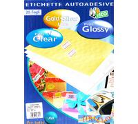 CARTOLERIA UFFICIO - 25 fogli trasparenti autoadesivi per etichette - 21x29,7 cm