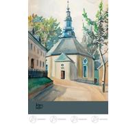 Cartolina Artista Max Nandini " Colori Del Gebirges ", Chiesa Seiffen Nuovo Di