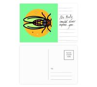 Cartolina con disegno alato di insetti mosca, zanzara, biglietto per anniversario