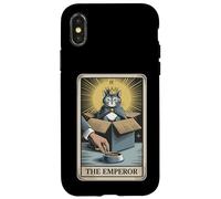 Cartolina dei tarocchi con gatto imperatore in scatola, divertente gatto Custodia per iPhone X/XS