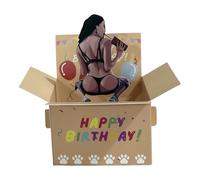 Cartolina Di Compleanno Divertente - Tema Di Scherzo Pop -up 3D Decorazione Luminosa, Elegante D'arte Di Carta A, Espressione Di Saluto Sentimentale Per Occasioni Speciali | Tenente Per