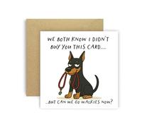 Cartolina di compleanno Huxters da Doberman Pinscher Nero e Marrone per Mamma Papà Genitori di Cani Schede per Cani - Sappiamo Entrambi Che Non Ti Ho Comprato Questa Cartolina Ma Possiamo Andare a