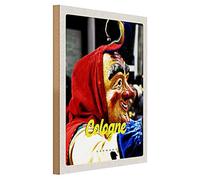 Cartolina in legno | Cologne | Motivo Carnevale | Germania | 30 cm x 40 cm