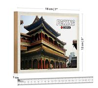 Cartolina in legno | Pechino | Cina | Tempio Lama | Decorazione | 18 cm x 12 cm