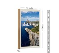 Cartolina in legno retrò | Maiorca | Spagna | Decorazione nostalgica | 12 cm x 18 cm
