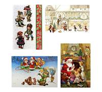 Cartolina Natale 30 cartoline Vintage Biglietto Auguri di Buon Capo d'Anno Nuovo