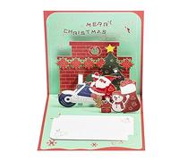 Cartolina tridimensionale per torta di auguri regali per feste di compleanno Natale decorazione di nozze Natale interno personalizzato pupazzo di neve biglietti di auguri regalo di Natale per