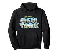 Cartolina Vintage Greetings from New York Felpa con Cappuccio