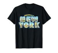 Cartolina Vintage Greetings from New York Maglietta