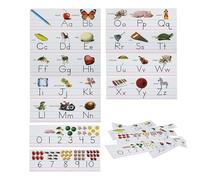 Cartoline 'alfabeto colorate, apprendimento interattivo delle lettere, display da parete da 11x8,5 pollici con materiale durevole, poster educativi dal design divertente, decorazioni per l'aula pe