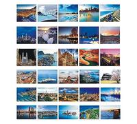 Cartoline artistiche retrò assortite con paesaggi di viaggio del mondo, 30 pezzi, paesaggi panoramici globali