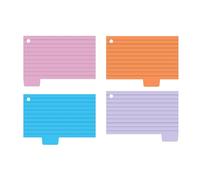 Cartoline colorate, 100 fogli con schede, a righe, per revisione, appunti, revisione, libro, studio