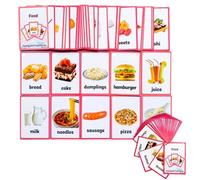 Cartoline con parole inglesi a tema cibo, apprendimento precoce per | Carte educative per parole inglese, gioco di allenamento della memoria per principianti, aiuto per l'apprendimento per aule