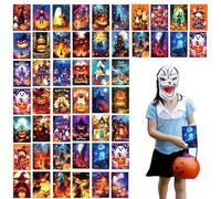 Cartoline di Halloween, cartoline di Halloween, 50 x di auguri divertenti | Assortimento di biglietti di auguri, castello fantasma, scheletro di zucca, 4 x 6 pollici, set di biglietti di appunti per l