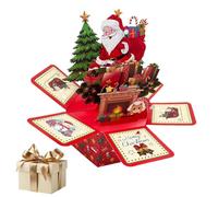 Cartoline Di Natale 3d Pop -up, Biglietti D'auguri Di Santa 3D, Robusto Ornamento Festivo Esagonale Con Buste Appunta Dettagli Intricati Danno Vita Alla Squisita Scena Natalizia Attraverso Un'impress