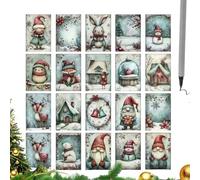 Cartoline Natalizie Vintage - 20 Pezzi Decorazione Con Neve Per La Casa - Cartoline D'Auguri Vintage Con Gnomi E Animali - Per Bambini Adulti Collezionisti Famiglia Celebrazione Festa Eventi Vacanza S