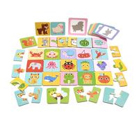 Cartoline puzzle abbinate con ombre animali, giocattoli interattivi educativi in legno per bambini, design colorato per lo sviluppo dell'intelligenza