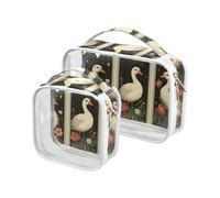 Cartoline vintage per tarocchi di Pasqua, confezione da 2 pezzi, trasparente, per trucco e articoli da toeletta TSA, borsa da viaggio essenziale da viaggio