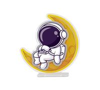 Cartomania Lampada Neon da scrivania Astronauta e luna FEEL AT HOME, Giallo, Illuminazione led, Cavo USB integrato, Luce multicolore, Per bambini e ragazzi, Idea regalo