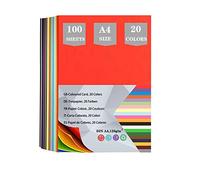 cartoncini colorati a4, 100 Fogli di carta colorata colori assortiti, 120g, cartoncini a4 colorati per origami, artigianato e decorazione, carta per schizzi e taglio (297 x 210 mm)