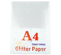 Cartoncini glitterati A4, carta argentata, 250 g/m², carta glitterata lucida, per artigianato e arte, fai da te, confezione regalo, scrapbook, lusso morbido (10 fogli)