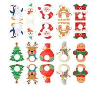 Cartoncini Porta Lecca-Lecca,Confezione Regalo con Babbo Natale per Cartoline,Biscotti di Pan di per Dolci Cioccolato Eventi Festivi | Per Tavola Casa Ufficio Aula Feste