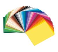 folia- Cartoncino Fotografico Mix 50 x 70 cm, 300 g/mq, Fogli Assortiti in 50 Colori, Base Ideale per Numerose Idee Fai da Te, 61/50 99