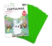 Cartoncino A3 Verde 185 g Carta cartoncino per lavoretti creativi, Scrapbooking, stampante inkjet e laser, uso scolastico e scuola - SIDI (verde, 25h)
